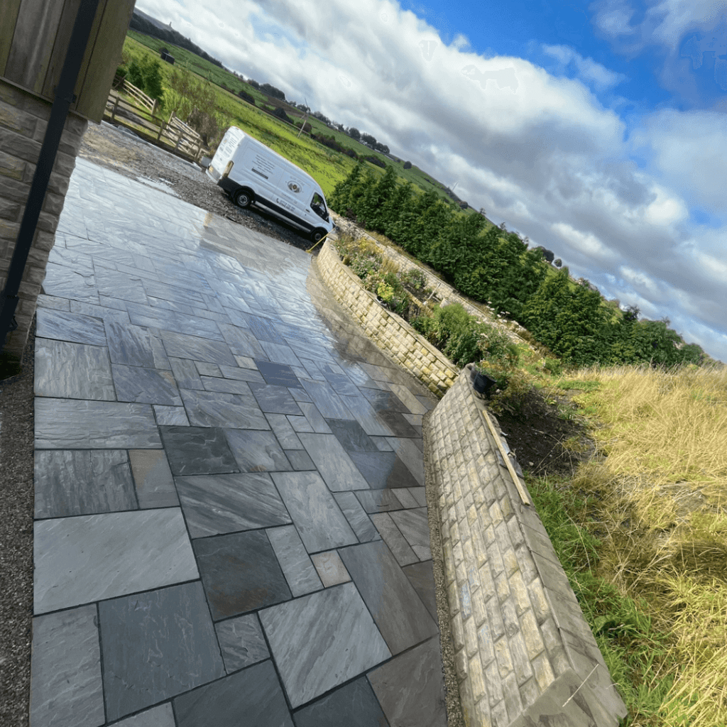 Domestic grey Indian Stone patio