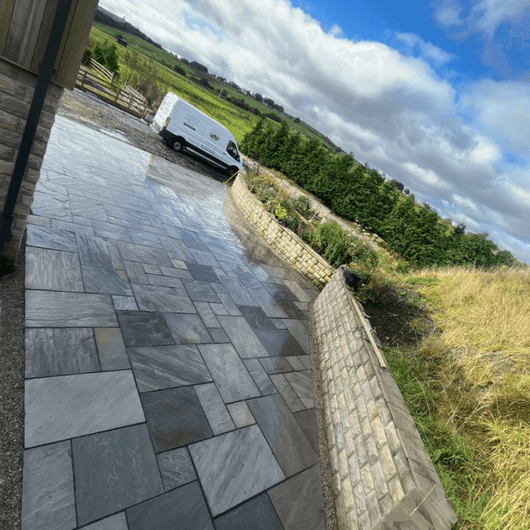 Domestic grey Indian Stone patio