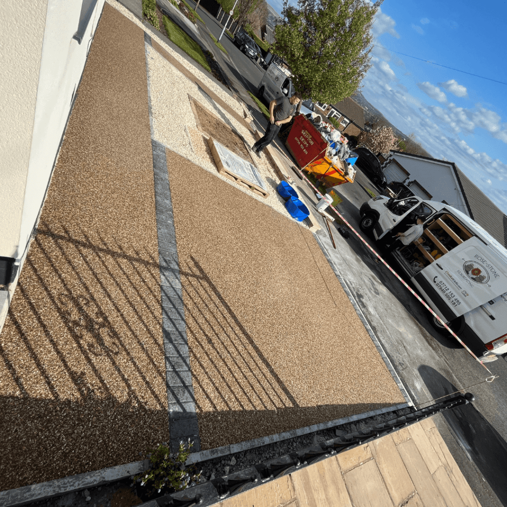 On the job resin driveway